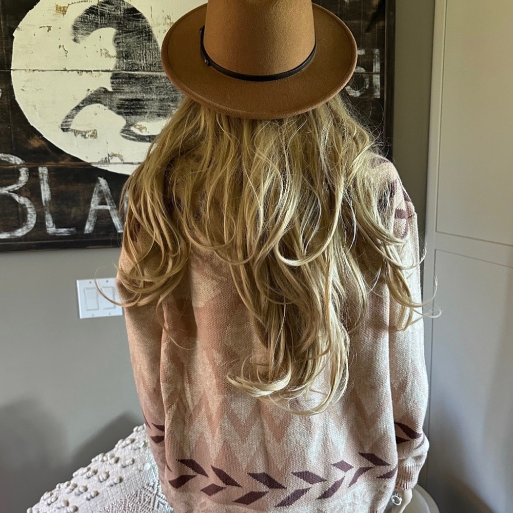 Christmas Holiday Reindeer Pullover Crew Neck Cotton Sweater Deer Western Boho - Picture 6 of 7